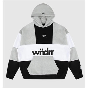 WNDRR GLOBAL PANEL HOOD SWEAT | BLACK/GRAY MARLE