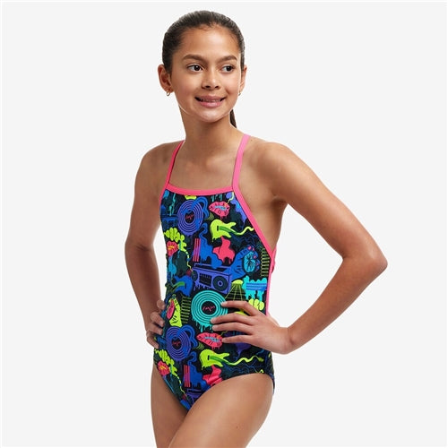 GIRLS STRAPPED IN ONE PIECE POPPY LONG