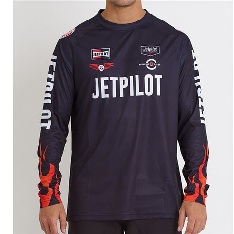 JETPILOT VINTAGE FLAMES MOTO JERSEY BLACK