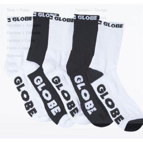 YOUTH GLOBE QUARTER SOCKS 5 PACK