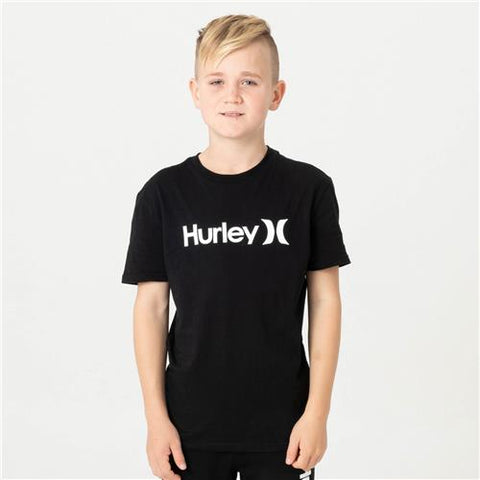 ONE & ONLY SOLID HURLEY YOUTH BOYS S/S T-SHIRT - BLACK